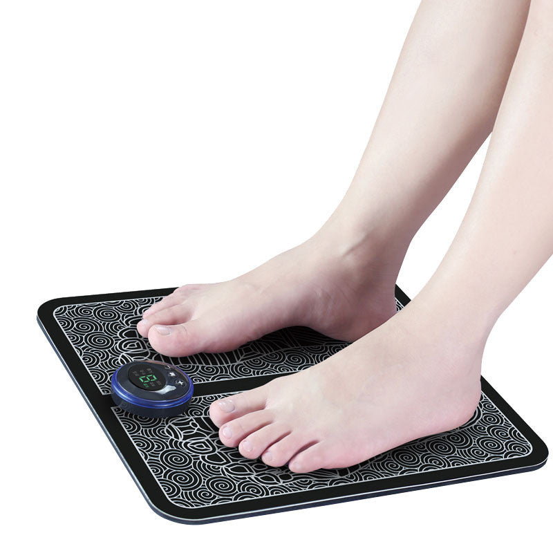 Woman Using EMS Foot Massager