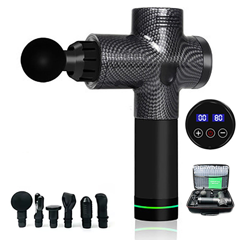 Carbon Fiber Massage Gun with Various Attachment Heads