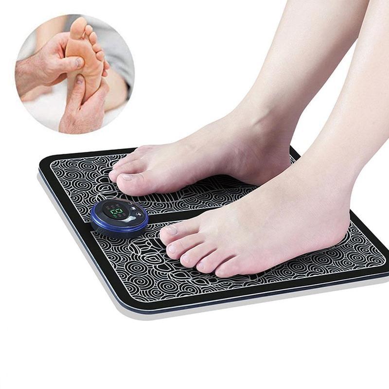 Woman Using EMS Foot Massager
