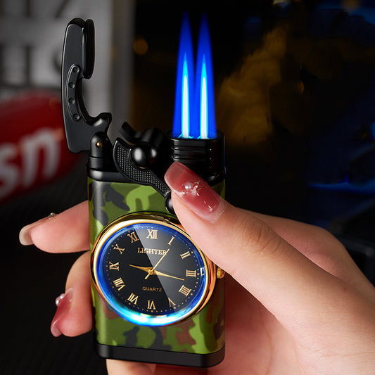 Dual Flame Clock Lighter