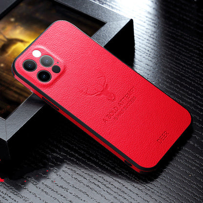 Luxurious Deer Leather iPhone Case in various rich colors