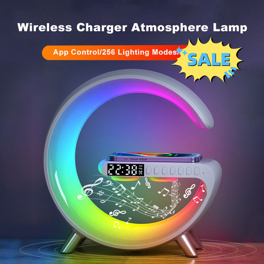 Smart LED Lamp with Bluetooth Speaker & Wireless Charger